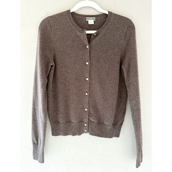 J.Crew Sweaters - J. Crew 100% Cashmere Cardigan Sweater Preppy Purple Grey Italian Yarn Size S